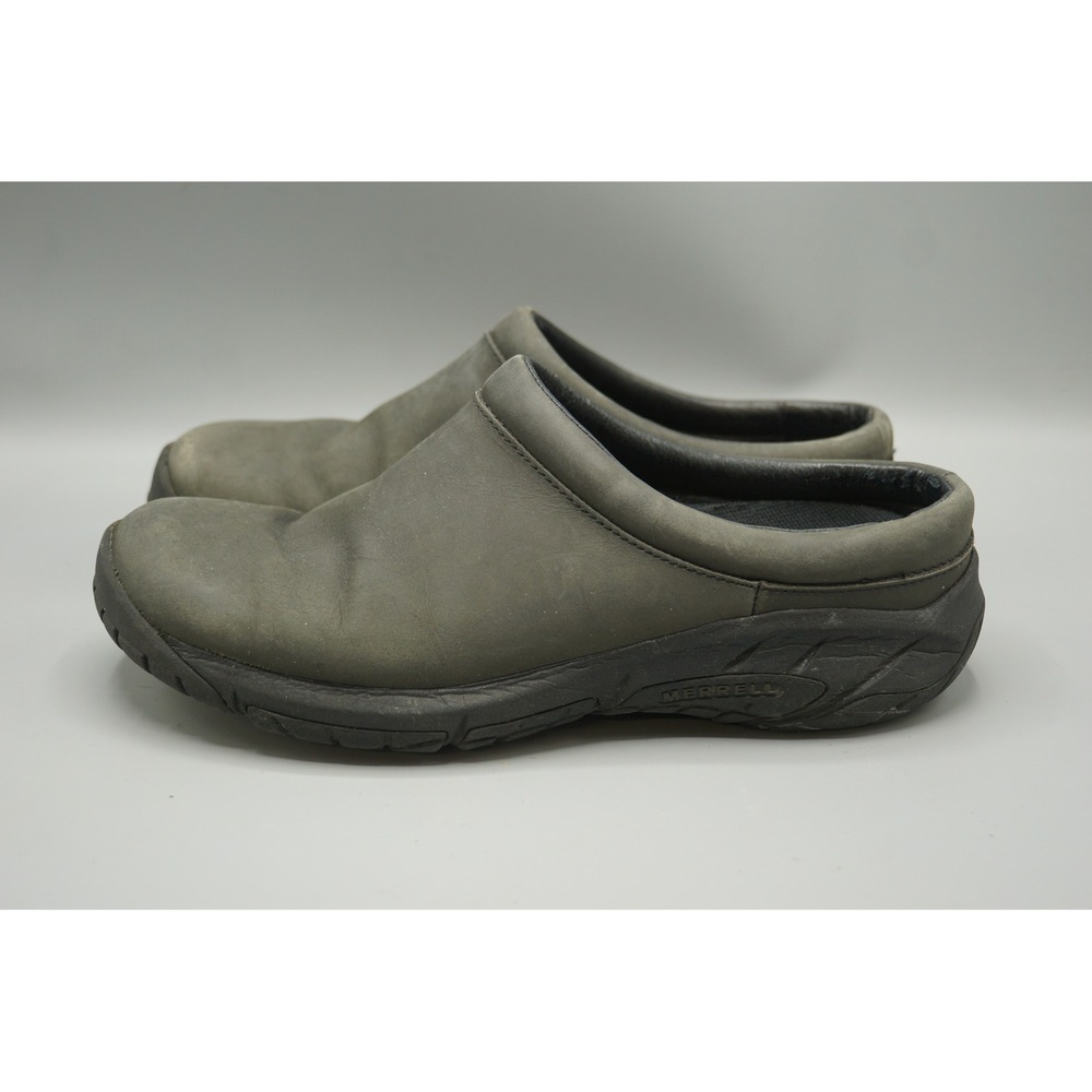 Merrell Encore Q2 Breeze Leather Clogs Dark‎ Grey Womens 8.5 Slip On Shoes